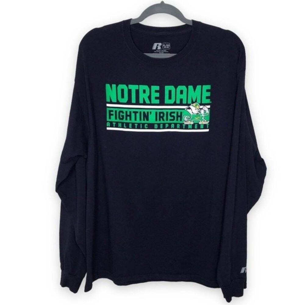 Russell Notre Dame Fightin Irish Athletic Department Navy Long Sleeve Size XL